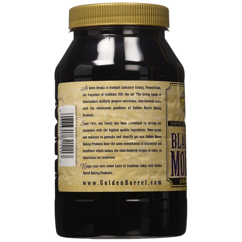 Golden Barrel Unsulfured Black Strap molasses, 32 oz
