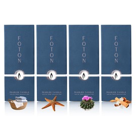 Foton Pearled Candle Bestsellers Gift Scented Bundle 18oz 4-Pack – Non Toxic Luxury Long Lasting Powder Candles - Lasts up to 120 Hours - Refillable Candle Sand with 30 Wicks for Candle Making