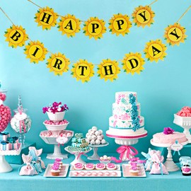 Sunflower Happy Birthday Garland Banner Sunflower Birthday Banner Sunflower Theme Party Background Decoration Supplies