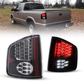 AUTOWIKI LED Tail Lights fit for 1994-2004 Chevy S10/ 1994-2004 GMC Sonoma/ 1996-2000 Isuzu Hombre (Not Fit Blazer or Jimmy SUV Models) Black Housing Clear Lens 1 Pair