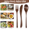 Geiserailie 12 Pcs Wooden Utensils for Eating Wooden Spoon Fork
