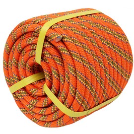 YUZENET Braided Polyester Arborist Rope (3/8 inch X 150 feet) High Strength Outdoor Rope for Rock Climbing Hiking Camping Swing, Orange/Blue/Green