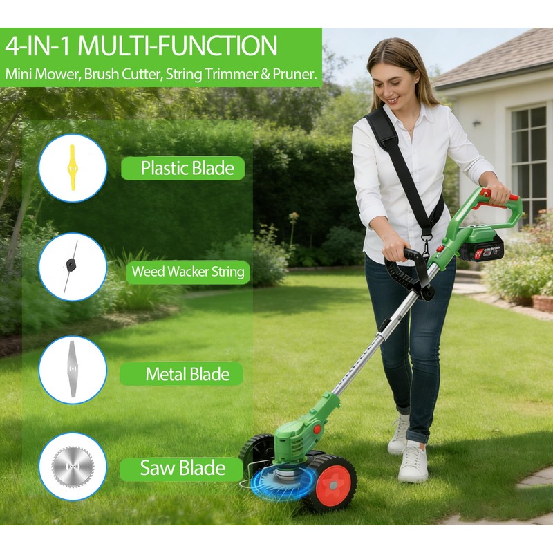 Cordless Weed Wacker Eater Electric Battery Powered, 21V Lightweight Weed