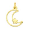 Solid 10k/14k Gold Crescent Moon and Star Charm, Fine Jewelry