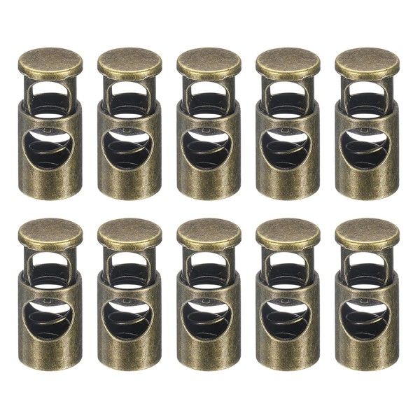 uxcell 10Pcs Single Hole Cord Locks, 7mm Metal Spring Toggle