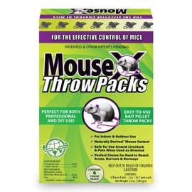 MouseX Throw Packs- for All Species of Rats Mice Safe Around Pets