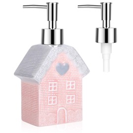Soap Dispensers Pump,Ceramic Refillable Bottles Soap Dispenser Bottles,for Liquid Soap, Shampoo, Body Wash,,Hand Dispenser ,with 2 Removable Pump Head,400ml,14oz