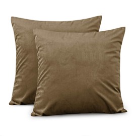 Decorative Cushion Covers 45x45 (Pack Of 2) Art Throw Pillow for Living Room, Sofa, Outdoor Decor Square Plain Pillow Covers 18x18 Invisible Zipper, Car, Patio, Couch, Balcony, Hotel (Coffee, 45 x 45)