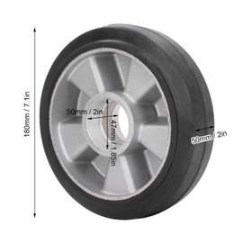 BORDSTRACT Truck Load Wheel, 180 X 50mm Rubber Truck Load Wheel Compatible with 6204 Bearing ID 20mm for Handcraft Hydraulic Forklift Accessory