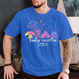 Family Vacation Shirts 2025 Family Matching Outfit Magical Animal Land Tshirt Family Trip Couples Travel Tops Blue