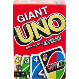 Mattel Games Giant UNO Card Game for Kid, Adult & Families, Color Blind Accessible & Customizable Large Deck