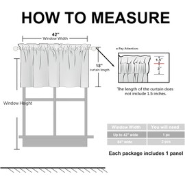 Hiasan Linen Valances for Windows Light Filtering Rod Pocket Window Valance for Living Room Bedroom Bathroom Farmhouse Country Rod Pocket 1 Panel Cream Beige, 42" W x 18" L