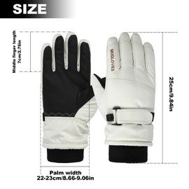 JUPSK Kids Winter Ski Gloves Waterproof Anti Slip Plush Thermal Warm Gloves Touchscreen Snowboard Gloves for Children Girls and Boys Age 6-12 (Pink)