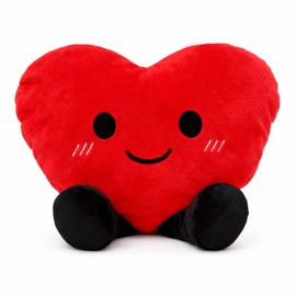 Heatable & Coolable Plush Heart Toy, Adorable 12.6” Microwaveable Weighted Heart Pads — The Gift for Her, Ideal for Birthdays, Holidays, Valentine’s Day, and Cozy Embraces (Red)