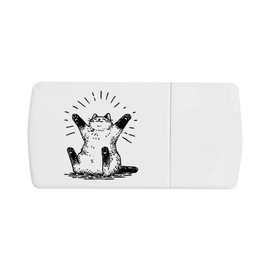 'Happy Cat Sitting' Pill Box with Tablet Splitter (PI00035052)