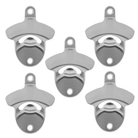 Luwanburg Stainless Bottle Opener Wall Mounted Beer Cap Opener Brushed Silver for Cooler Caddy (5 PCS)