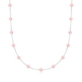 Ross-Simons 6-6.5mm Pink Cultured Pearl Station Necklace in Sterling Silver. 20 inches
