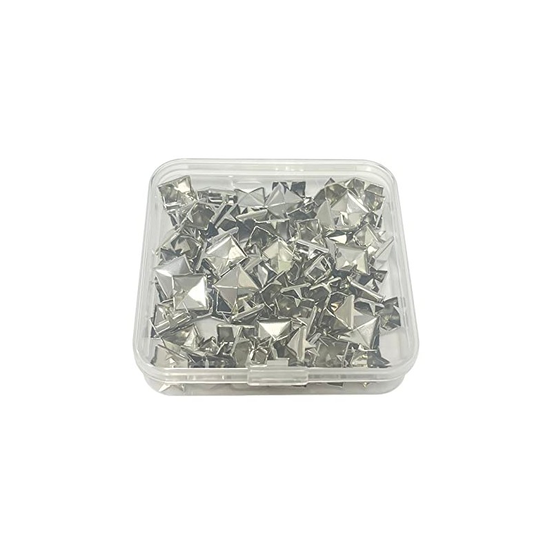 Haobase 100 PCS 10mm Leathercraft DIY Silver Metal Punk Spikes