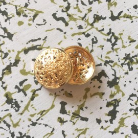 ftiemlovde 30 Novelty Brass Gold Buttons for Blazer ，Vintage Large Buttons Metal for Sewing Cardigan，Antique Decorative Pant Button for Crafting，Sparkly Jacket Button Women（A30 20 mm）