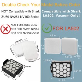 Colorfullife Filter Replacement for Shark Rotator Lift-Away LA300 LA301 LA322 LA351 LA500 LA502 LA555 LA360 LA362 LA401 LA455 LA702 ADV DuoClean PowerFins Upright Vacuum Cleaner, Part XFFK320 & XHF320