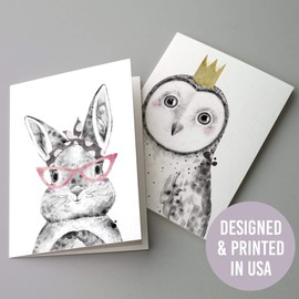 Greeting Cards by Ritzy Rose | Whimsical Animals & Best Sellers | High Quality Notecards | Box Set of 24 Cards + Envelopes Made in USA (Whimsical Animals)