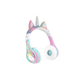 eKids Unicorn Bluetooth Headphones, Wireless Headphones with Microphone includes Aux Cord, Volume Reduced Kids Foldable Headphones for School, Home, or Travel