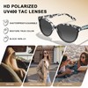 CARFIA Acetate Black White Cat Eye Sunglasses for Women Polarized