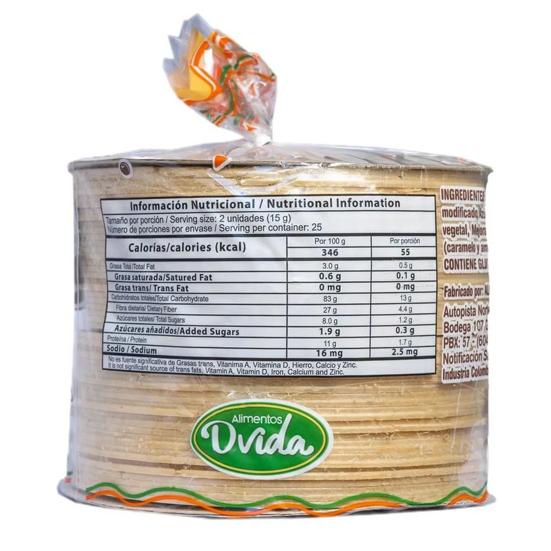 Dvida Colombia Wheat Wafers 25 pairs 50 pcs Obleas Milk