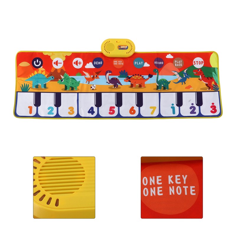 Music Piano Keyboard Dinosaur Picture Adjustable Sounds Music Touch Play