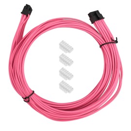 PCIe 5.0 PSU Cable 16AWG 600W 12 Plus 4 Pin Male to Male PCI Express GPU Power Cable for 3090Ti 4070Ti 4080 4090 27.5in Roseate