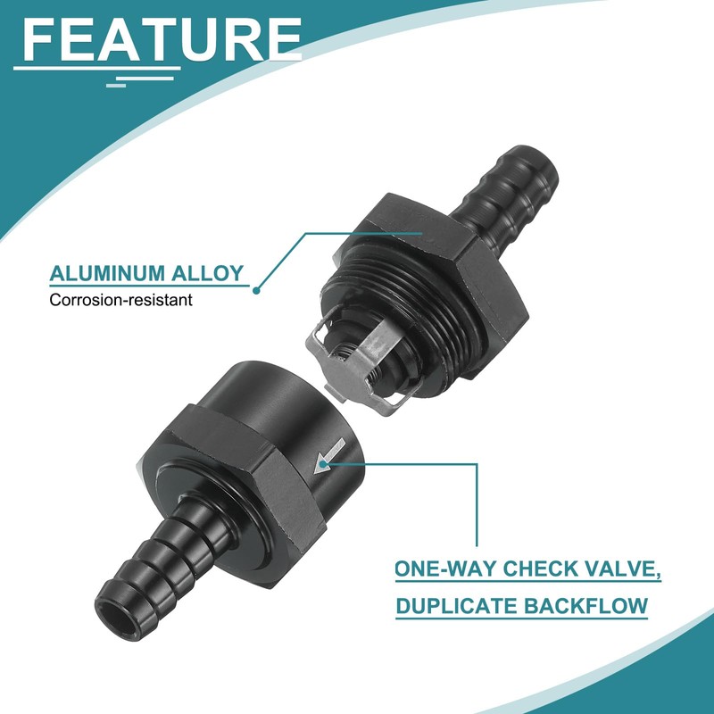 uxcell 8mm (5/16") Fuel Check Valve, Non-Return One Way Hose