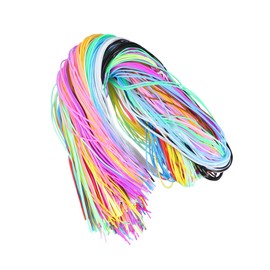 Exceart 200pcs Plastic Lacing String Braided Rope Bracelet String Lanyard Thread Braided Cord DIY Craft Jewelry Keychain