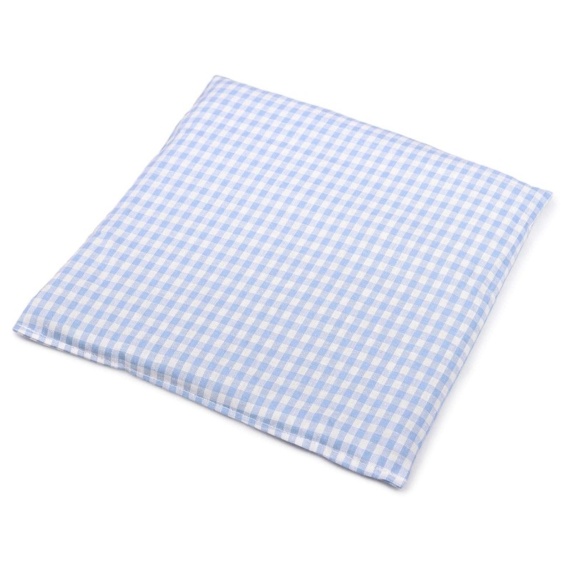 Grain Pillow 24 x 24 cm Organic Fabric Light Blue/White,
