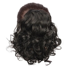 WeKen Hair Bun Medium Long Curly Synthetic Hairpiece Black