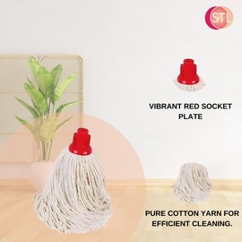 STL Cotton Mop Head Replacements - Pack of 5/10 - Plastic (Red) - Available in Sizes PY 14/16/18/20 (10, PY 18)