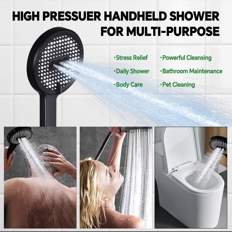 JFJIARUI 13" Shower Heads with Handheld Spray Combo, High Pressure