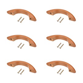 sourcing map 6Pcs Wood Drawer Pulls Handles, 64mm/2.5" Hole Spacing Bridge Shaped Beech Wood Cabinets Drawer Knobs Pull Handles for Kitchen Cabinets Furniture (Khaki, 99mm Length)