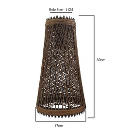 DC VOLTAGE Rattan Lamp Shade Large Natural Woven 17cm Width Weaving Ceiling Pendant Light Shades for Living Room Home Decor & Improvement Essential Restaurant