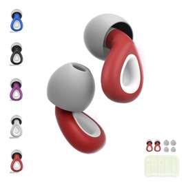 35DB sleep noise-cancelling earplugs, reusable hearing protection earplugs for swimming, sleeping, concerts, travel, flying for children and adults.(2pcs Red)