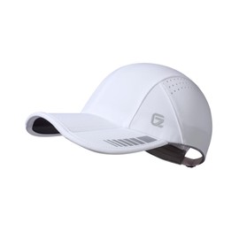 GADIEMKENSD UPF 50+ Foldable Sport Cap Breathable Baseball Caps Mens Summer Reflective Running Hat for Women Sun Hats Uv Protection Sunhat for Golf Tennis Travel Hiking Accessories, White, S-M