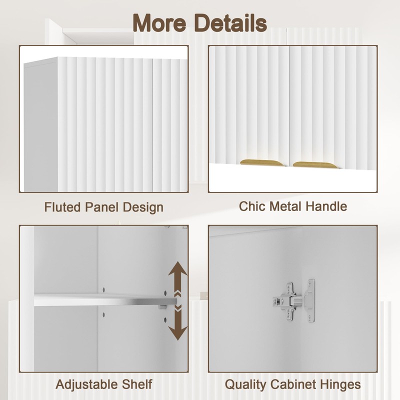 ChooChoo Bathroom Wall Cabinet, Kitchen Storage Cupboard Cabinet with 2