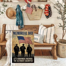 Memorial Day Garden Flag American 4th Of July Garden Flags 12x18 Inch Double Sided Small Burlap Patriotic Decor Outside Home Yard Lawn Patio Independence Day Decorations