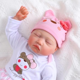 Miaio Reborn Baby Dolls, Reborn Dolls Girl 17 Inch, Handmade Realistic Baby Doll Newborn Lifelike Dolls in Soft Vinyl and Weightd Body