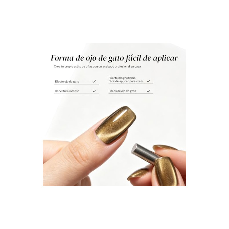 CHERIMOYA Esmalte de Uñas de Gel Ojos de Dorado Marrón