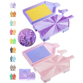 ForeverYoung Crystalline Diamond Art Trays with Lids Diamond Painting Accessories, 2-Piece Diamond Painting Trays with Lids, Silky Diamond Art Accessories and Tools, Lavender Dream