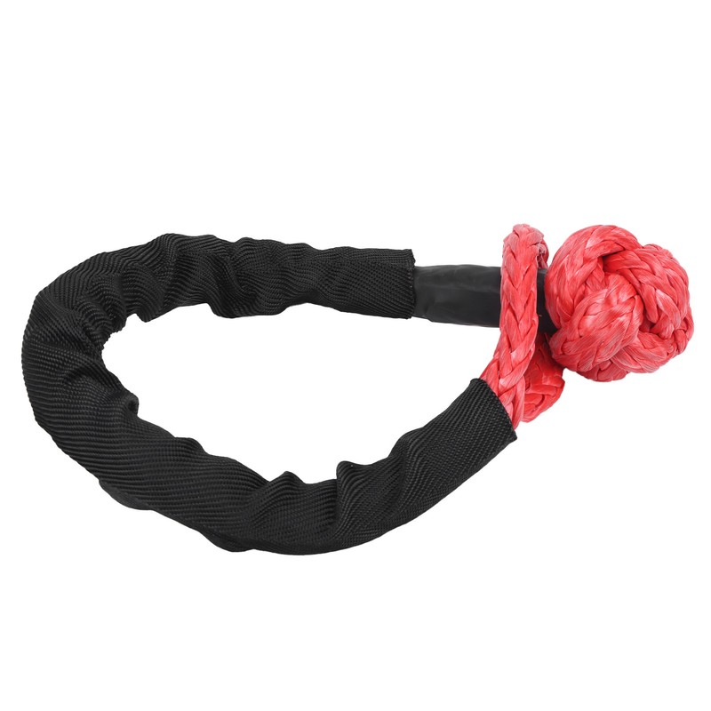1/2in Car Recovery Straps Winch Rope 35000lbs Flexible Synthetic Shackle