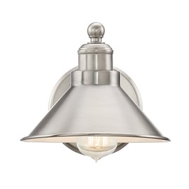 Kira Home Welton 8.5" Modern Industrial Wall Sconce, Brushed Nickel Finish