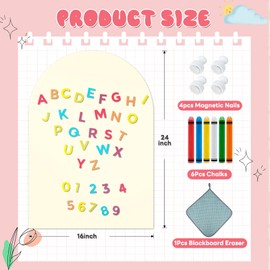 Magnetic Wall Decal for Kids,16x24 Inch Innovatively Designed Arched Magnetic Chalkboard for Wall,Suitable for Home Decoration Wallpaper and Children's Game Room (Ivory White