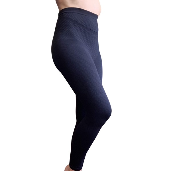 Bioflect® Compression Leggings with Bio Ceramic Micro-Massage Knit- for Support and Comfort - Black 3XL