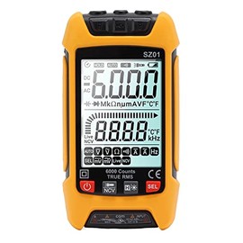 Multímetro Digital, Voltímetro de CA de CC, Kit de Prueba de Prevención de Incendios Automática de Alta Precisión con Pantalla LCD Retroiluminada, Probador de Receptáculos, Cables (Naranja)